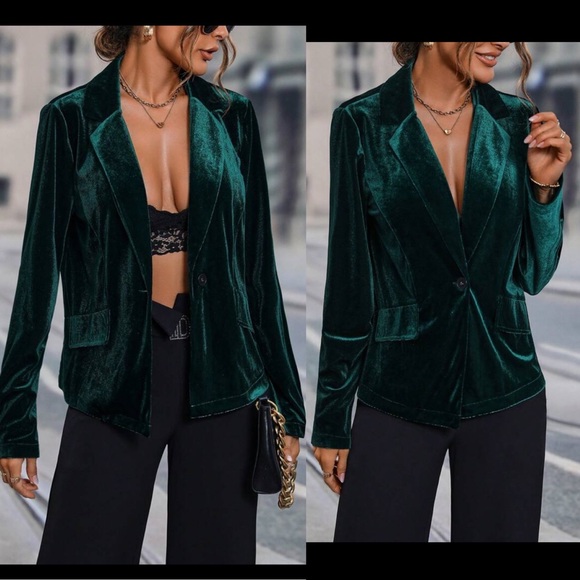 Jackets & Blazers - Emerald green, velvet Valore blazer jacket